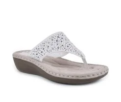 Women's Cliffs By White Mountain Calling Wedge Flip-Flops -Heeled Sandals Shop 2 221