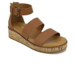 Women's KENSIE Pamelia Wedge Sandals -Heeled Sandals Shop 2 467