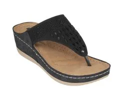 Women's GC Shoes Kiara Wedge Flip-Flops -Heeled Sandals Shop 2 558