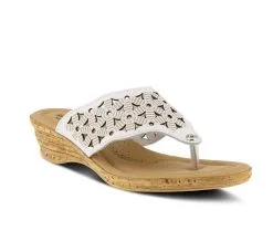 Women's SPRING STEP Tiffany Wedge Flip-Flops -Heeled Sandals Shop 2 598