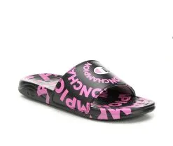 Girls' Champion Little Kid & Big Kid Mega Slide Swirl Sport Slides -Heeled Sandals Shop 2 866