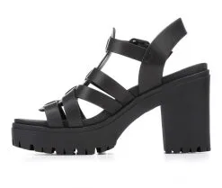 Women's MIA Jayda Lugged Heel Sandals 11 Women's MIA Jayda Lugged Heel Sandals -Heeled Sandals Shop 3 104