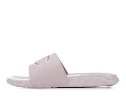 Girls' Champion Little Kid & Big Kid Mega Script Repeat Sport Slides -Heeled Sandals Shop 3 825