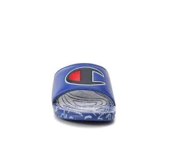 Boys' Champion Little Kid & Big Kid Mega Script Repeat Sport Slides -Heeled Sandals Shop 4 900