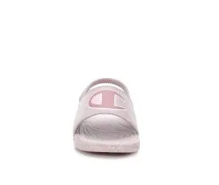 Girls' Champion Toddler Mega Script Repeat Sport Slides -Heeled Sandals Shop 4 905
